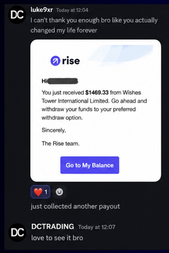 luke9xr: $1,469.33 payout — you actually changed my life forever