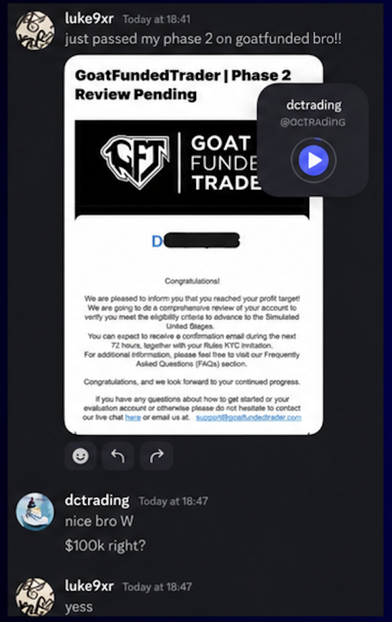 luke9xr: just passed my phase 2 on GoatFundedTrader